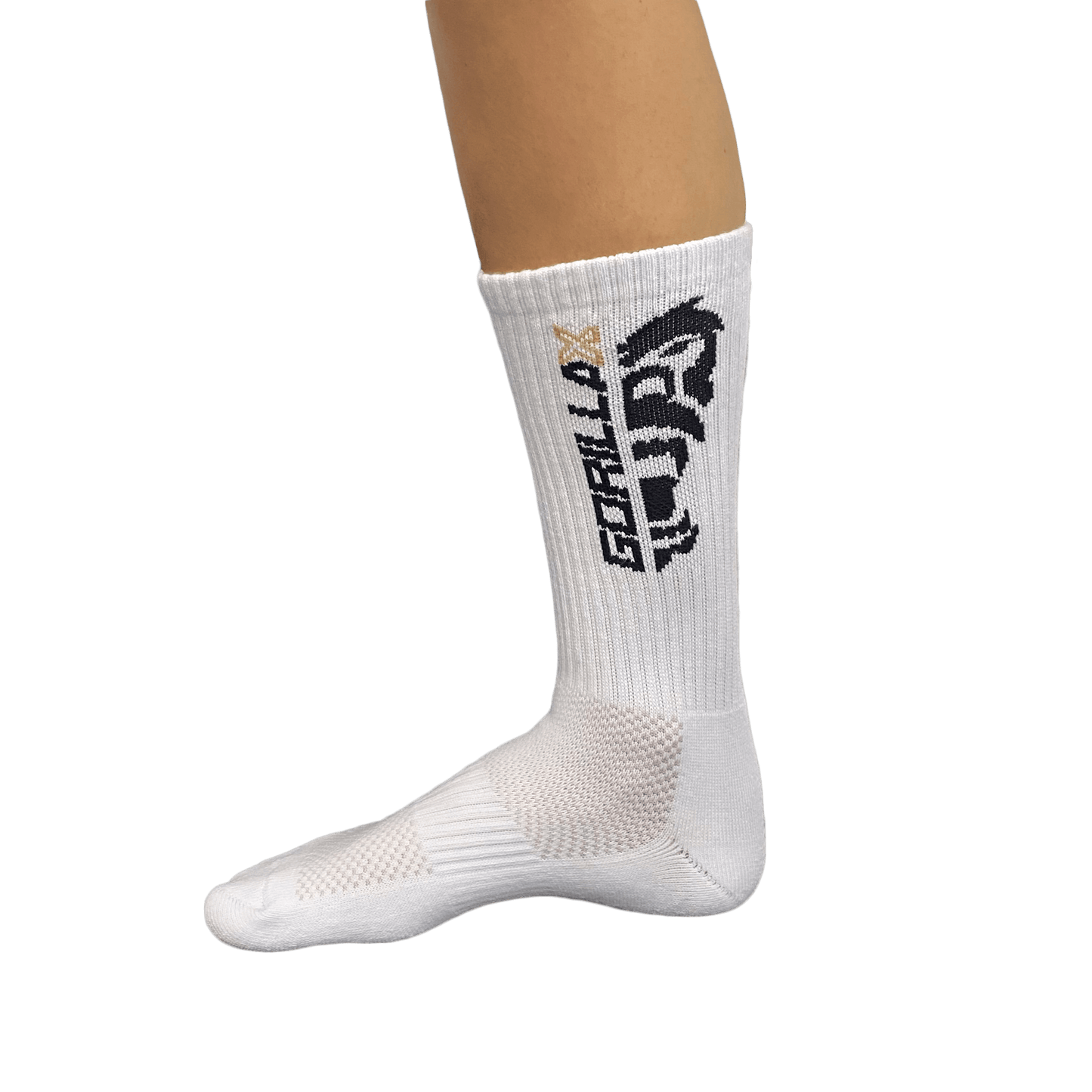 white crew sock on foot