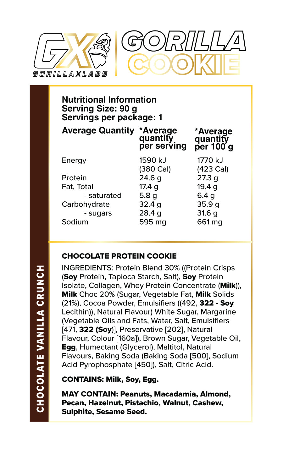 Protein Cookie - 12 Pack Carton