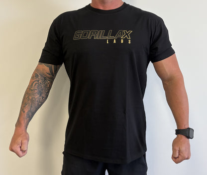 GXL Mens Gorilla Back T-Shirt model showcasing bold design and premium fabric for comfort and style